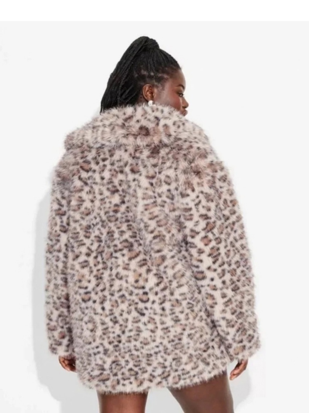 NEW Wild Fable Leopard Faux Fur Jacket Brown Cheetah Mob Wife Coat - Picture 3 of 9